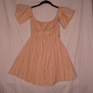 Alé by Alessandra Women's XS Blush Pink Off The Shoulder Dress‎ Tie Front Bust